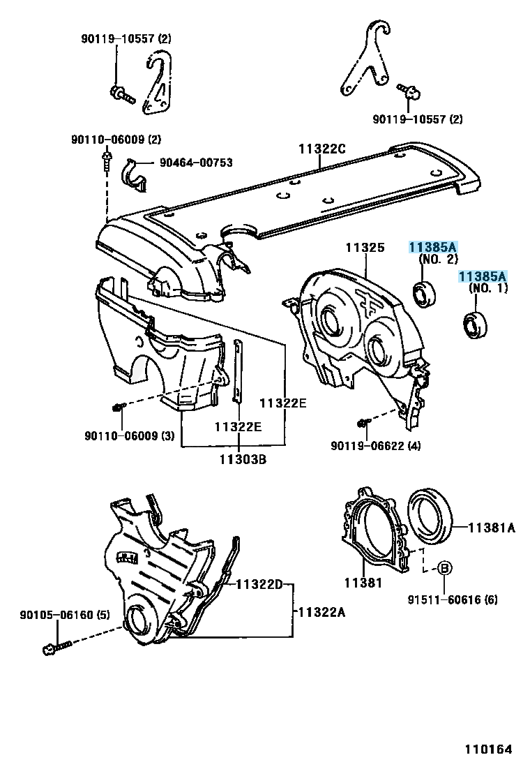 TOYOTA 1JZ-GTE VVTi Genuine Camshaft Seals Set 90311-38056 90311-40020 OEM Parts