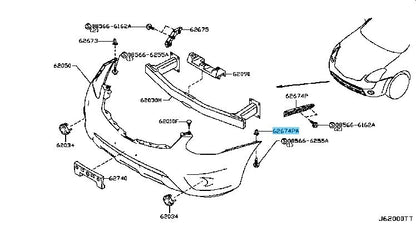 NISSAN ROGUE S35 08-13 Genuine Front Bumper Side Bracket LH 62225-JG000 OEM