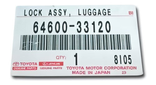 TOYOTA CAMRY ACV40 07-11 Genuine Luggage Compartment Door Lock Assy 64600-33120