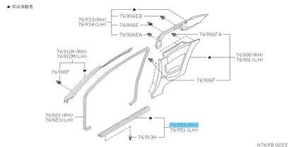 NISSAN SKYLINE GT-R BNR34 Genuine Kicking Front Plate RH 76951-AA300 OEM