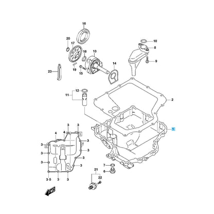 SUZUKI HAYABUSA GSX1300R 99-09 11-20 22-24 Genuine Oil Pan 11511-24F10 OEM