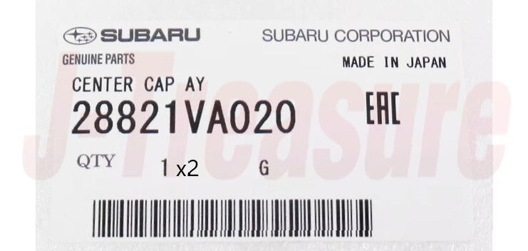 SUBARU WRX VAG 16-17 Genuine Aluminium Wheel Center Cap 28821VA020 x2 Set OEM