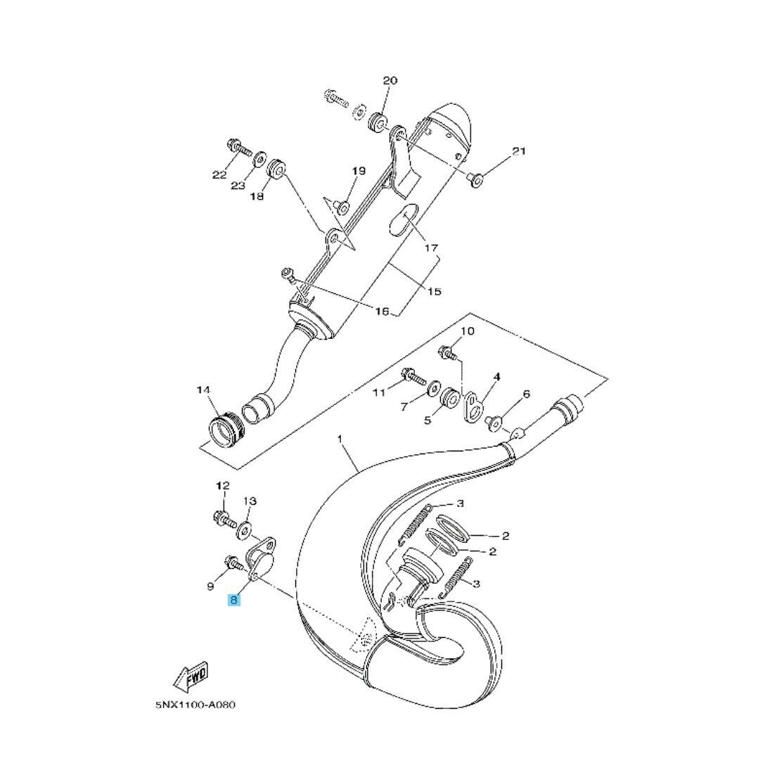 YAMAHA YZ250 1992-2003 Genuine Muffler 2 Stay 483-14781-02-00 OEM