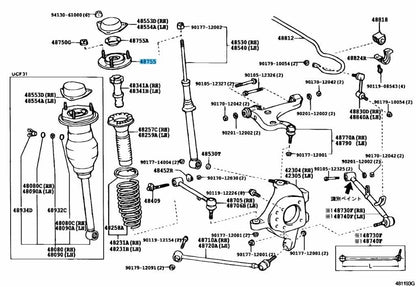 TOYOTA LEXUS LS430 UCF30 01-06 Genuine Rear Suspension Support 48755-50100 OEM