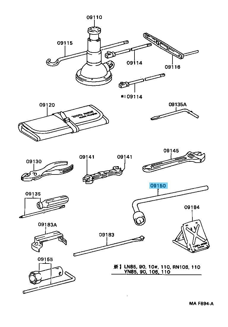 TOYOTA HILUX LN110L 1989-1998 Genuine Hub Nut Box Wrench 09150-60020 OEM2