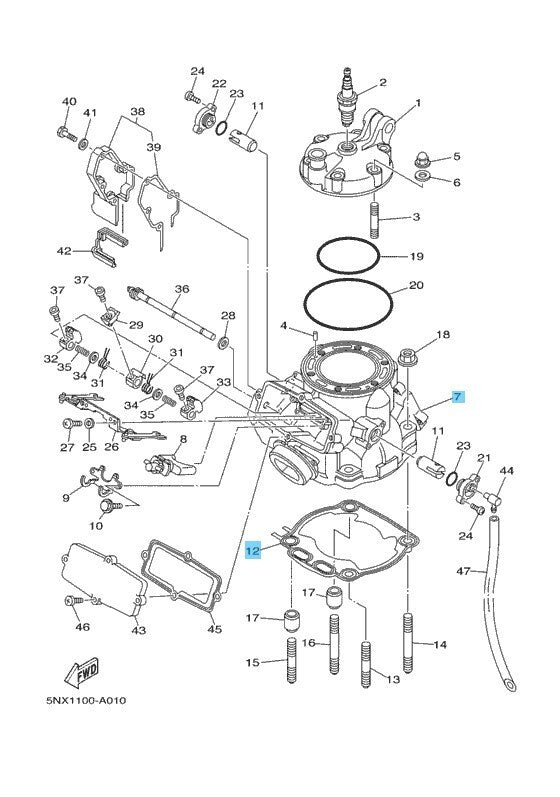YAMAHA YZ250X 2016-2023 Genuine Engine Cylinder & Cylinder Gasket Set OEM