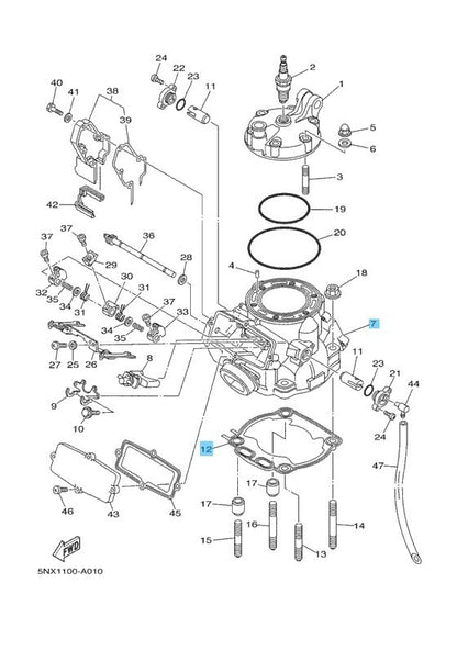 YAMAHA YZ250X 2016-2023 Genuine Engine Cylinder & Cylinder Gasket Set OEM