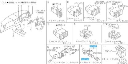NISSAN SKYLINE GT-R BNR34 Genuine Cigarette Lighter Complete & Ring Set OEM