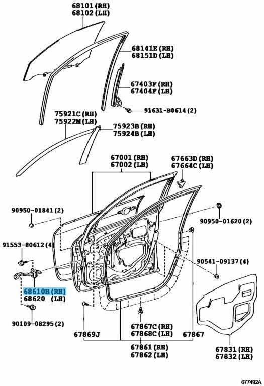 TOYOTA RAV4 ACA30 GSA30 06-12 Genuine Front Door Check Assy RH 68610-42020 OEM