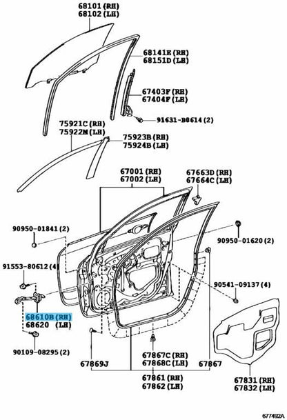 TOYOTA RAV4 ACA30 GSA30 06-12 Genuine Front Door Check Assy RH 68610-42020 OEM