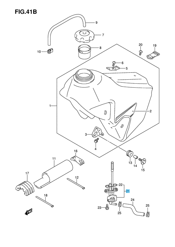SUZUKI DR-Z400E 2001-2007 Genuine Fuel Cock Assy 44300-29F10 OEM