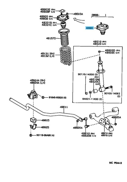 TOYOTA SUPRA JZA80 '97-98 Genuine Front Suspension Support 48680-14060 RH or LH