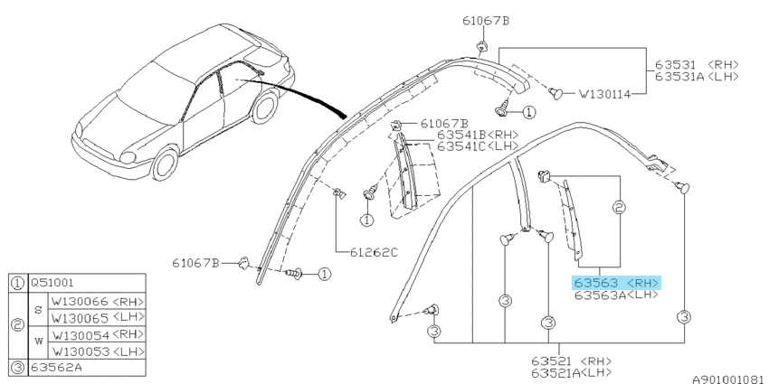 SUBARU IMPREZA WRX STi 2002-2007 Genuine B Pillar Cover Garnish Right Side OEM