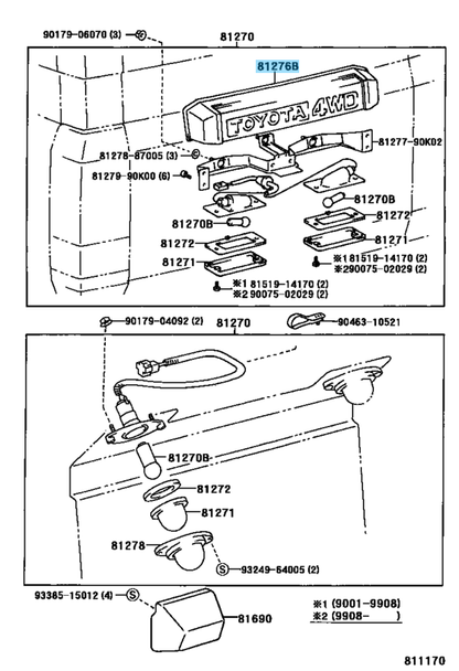 TOYOTA LAND CRUISER PRADO 70 Genuine License Plate Lamp Assy 81270-60221 OEM
