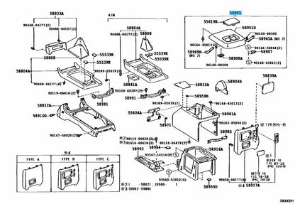 TOYOTA LAND CRUISER 90 KDJ90 96-02 Genuine Center Console Compartment Door OEM