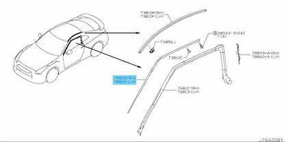 NISSAN GT-R GTR R35 2009-2021 Genuine Weatherstrip Retainer Right & Left Set OEM