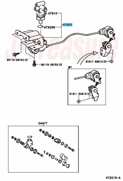 TOYOTA TOYOACE Genuine Load Sensing W/Spring Valve Assy 47900-25290 OEM