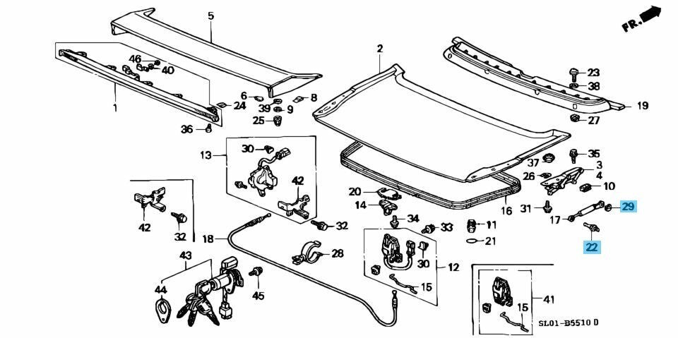 HONDA ACURA NSX NA1 NA2 TYPE-R Genuine Stud Ball x2 & E-Ring x2 Set OEM