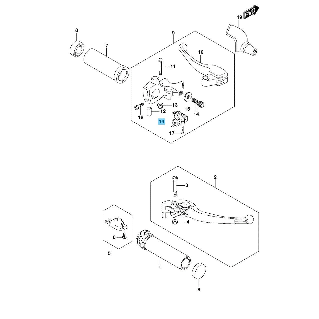 SUZUKI VZR1800 M109R 2006-2009 2011-2023 Genuine Clutch Switch 57560-05A10 OEM