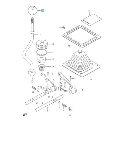 SUZUKI JIMNY JA71 SAMURAI SJ413 '86-88 Genuine Transfer Gear Shift Control Knob
