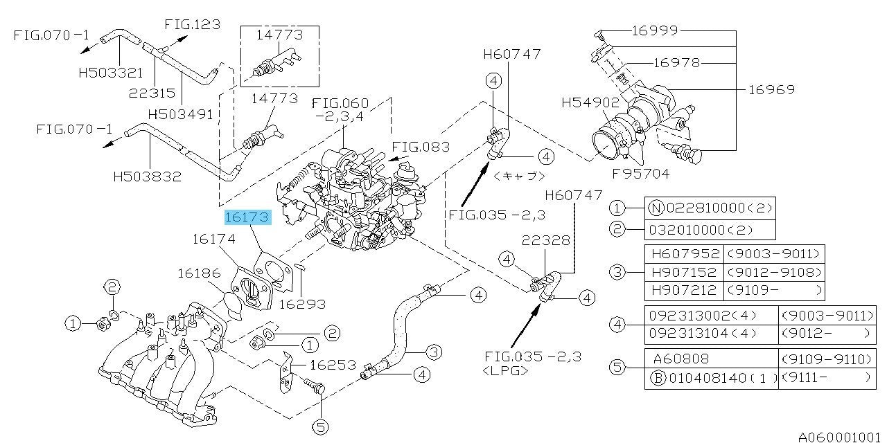 SUBARU SAMBAR VAN & TRUCK KS3 KV3 Genuine Carburetor Gasket 16173KA091 OEM