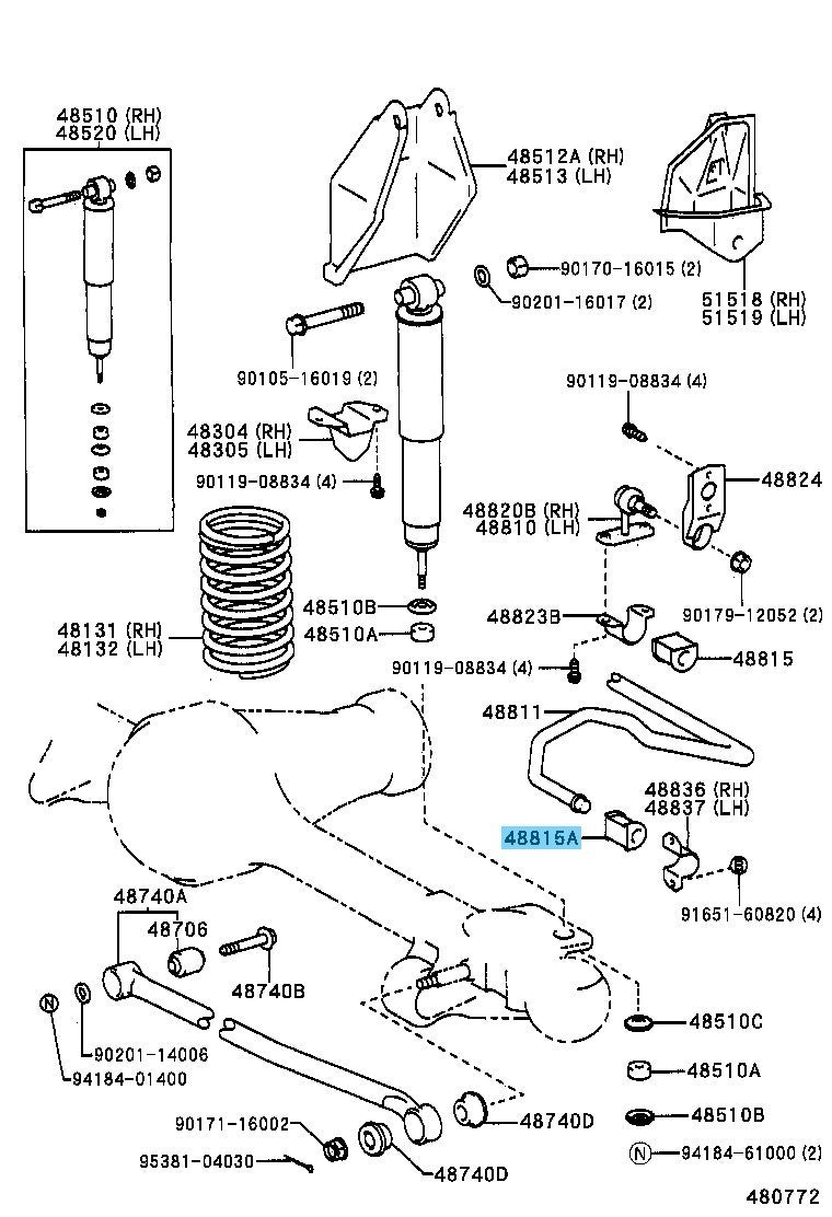 TOYOTA LAND CRUISER KZJ78 '90-96 Genuine Front Stabilizer Bar Bush No.2 OEM