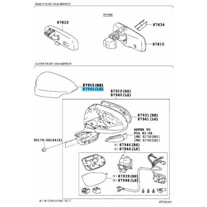 TOYOTA PRIUS C 2011-2019 NHP10 Genuine Cover Outer Mirror LH 87945-52170-A0 OEM