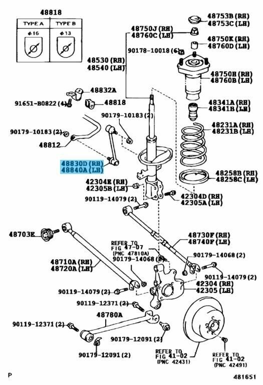 TOYOTA LEXUS Genuine Sway Bar Stabilizer Link Rear Suspension Set 4883048010 OEM