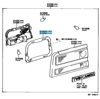 TOYOTA MR2 AW11 AW10 85-89 Genuine Taillights Gasket 2pcs set 81554-17010 OEM