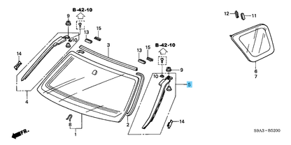HONDA CR-V RD# 02-06 Genuine Front Windshield Pillar Side Garnish Assy Left