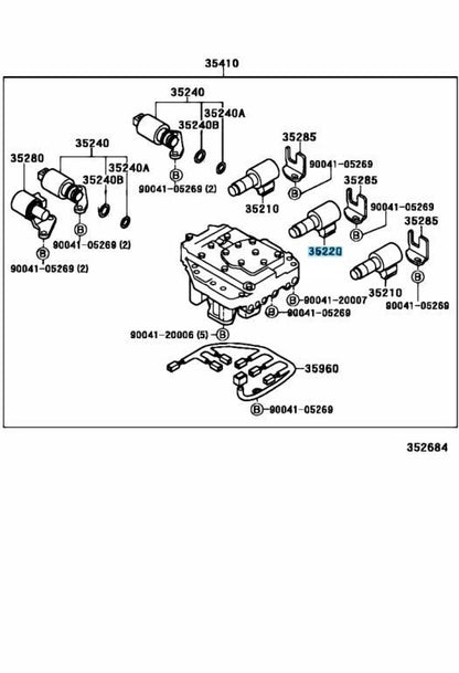 TOYOTA Genuine Clutch Control Solenoid Assy No.2 35220-97201 3522097201 OEM
