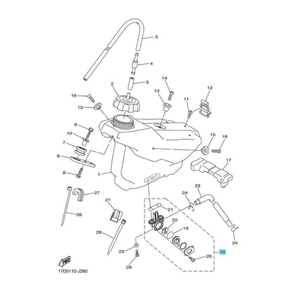 YAMAHA YZ250F 2001-2005 2010-2013 Genuine Fuel Cock Assy 4DP-24500-10-00 OEM