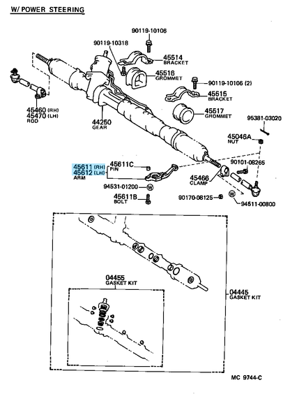 TOYOTA LEVIN TURENO AE86 Genuine Steering Knuckle Arm For Power Steering Set OEM