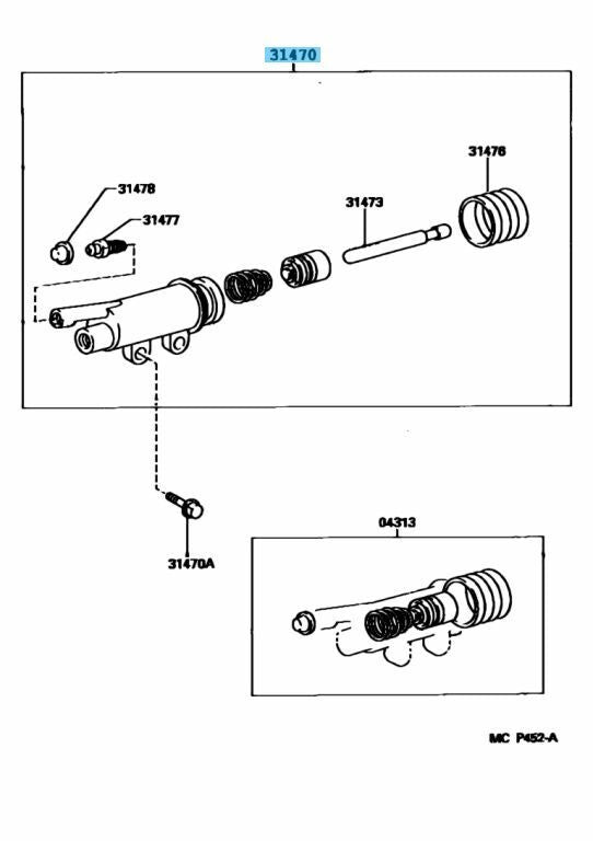 TOYOTA SUPRA JZA80 93-98 Genuine Clutch Slave Cylinder Assy 31470-22120 OEM