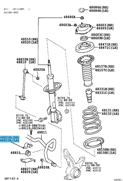 TOYOTA RAV4 ACA2# 01-05 Genuine Front Stabilizer Bracket NO.1 48824-28190 OEM