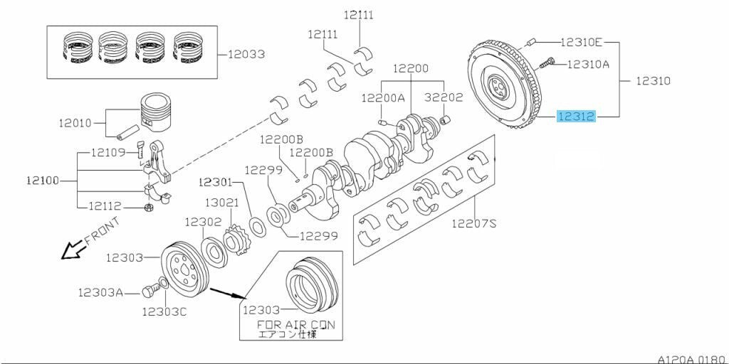 NISSAN SUNNY B110 B120 Genuine A12 A15 Flywheel Ring Gear 12312-18000 OEM