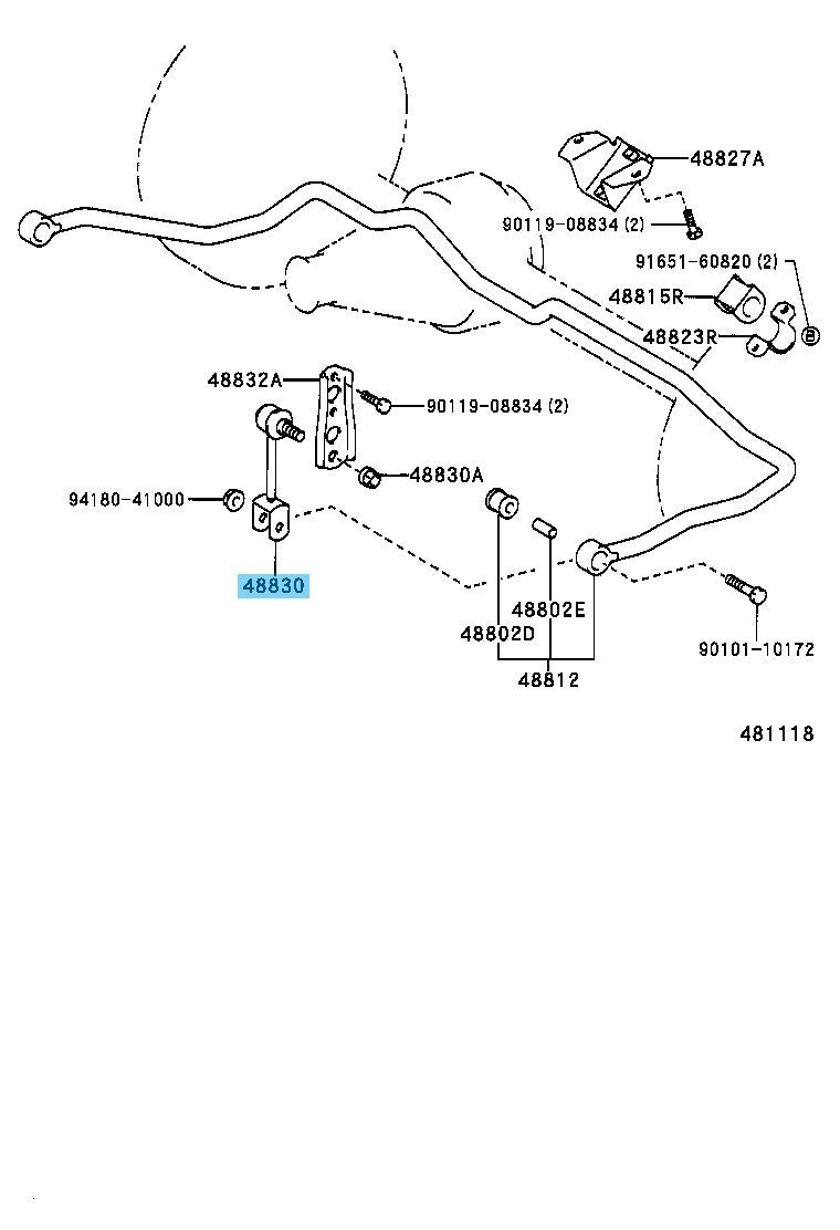 TOYOTA LAND CRUISER KZJ78 '90-96 Genuine Rear Stabilizer Link 48830-60010 x2 Set