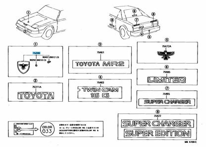 TOYOTA MR2 AW11 1984-1989 Genuine Front Eagle Hood Emblem Red 75331-17H90 OEM