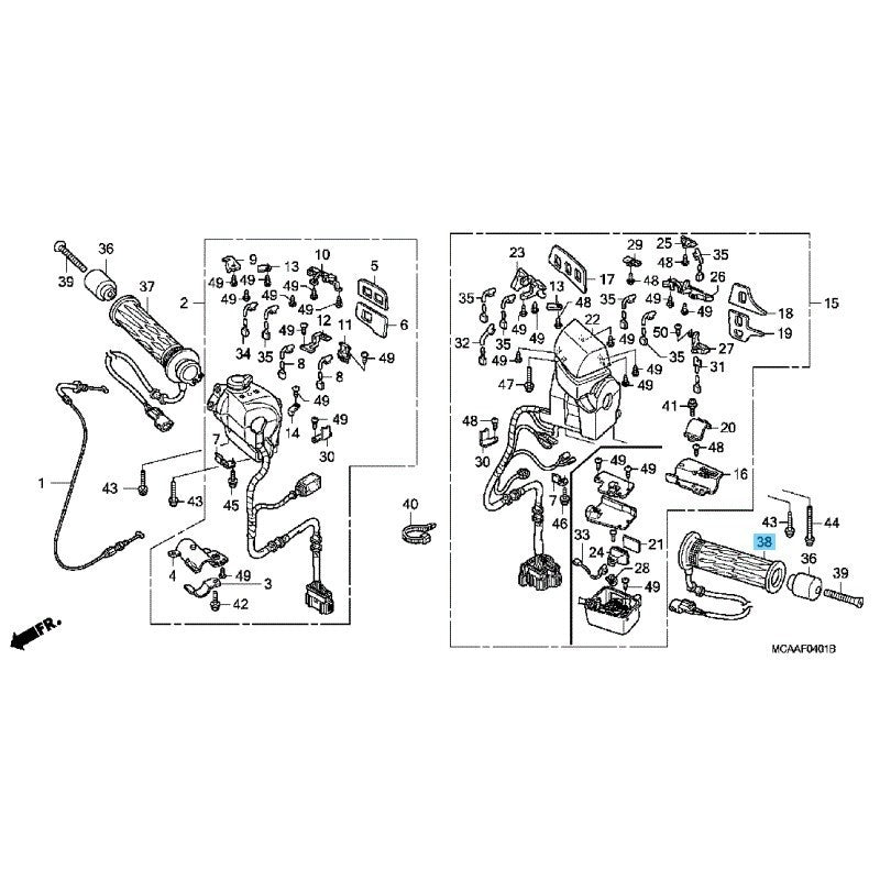 HONDA GOLD WING GL1800 '06-10 '12-17 Genuine Heated Grip LH 53166-MCA-315 OEM