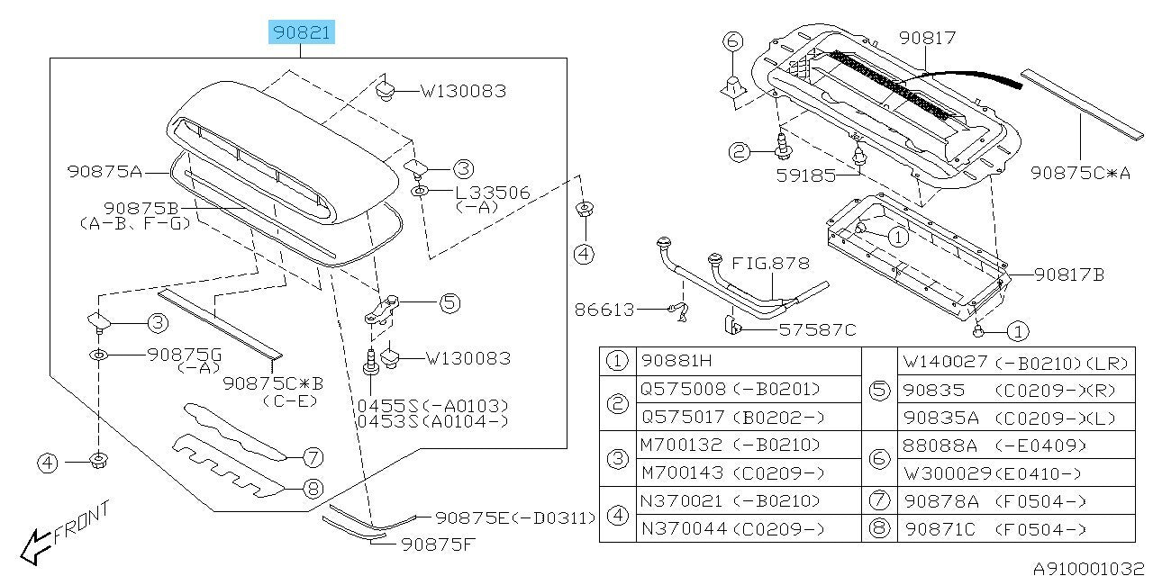 SUBARU IMPREZA WRX GDA GGA 02-03 Genuine Unpainted Base Front Hood Grille OEM