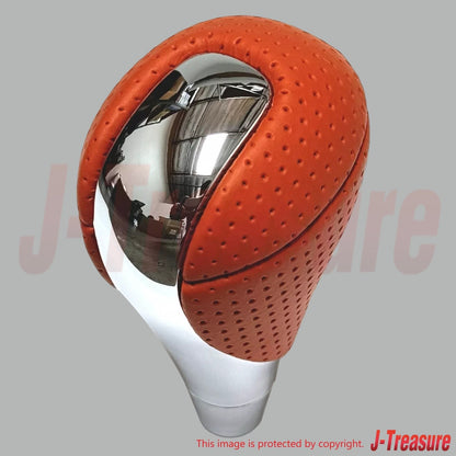 LEXUS IS F 2010-2012 Genuine Shift Knob Orange Leather Chrome 33504-53100-E0 OEM