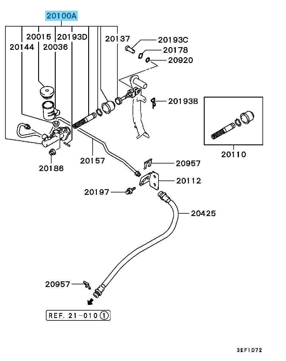 MITSUBISHI LANCER Evo 4 5 6 CN/CP9A Genuine Clutch Master Cylinder MR244839 OEM