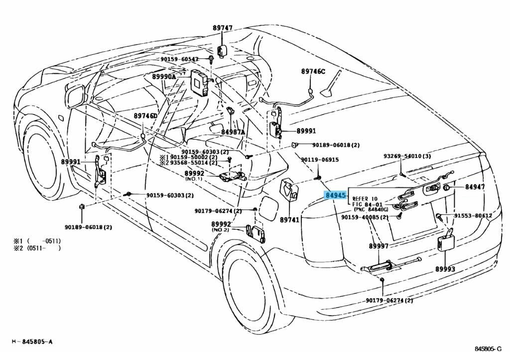 TOYOTA PRIUS NHW20 04-09 Genuine Rear Trunk Release Button Switch 84905-47010