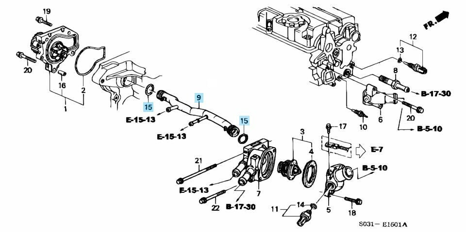 HONDA INTEGRA TYPE-R DC2 DB8 B18C Genuine Water Pump Connecting Pipe Gasket OEM