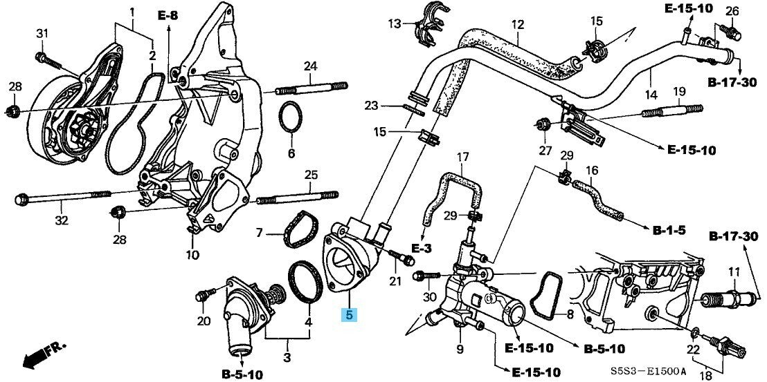 HONDA CR-V RD# 2002-2006 Genuine Thermostat Housing Comp 19320-PNA-003 OEM