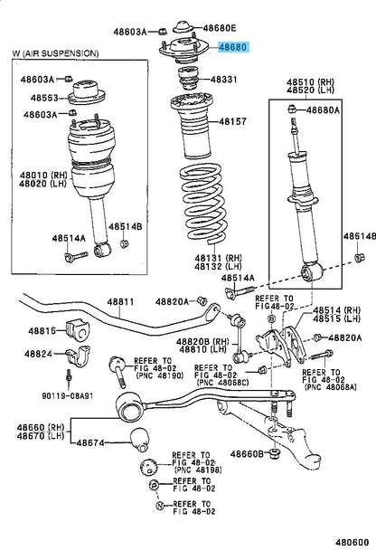 LEXUS LS400 UCF20 '98-00 Genuine Front Suspension Support Assy RH & LH Set OEM