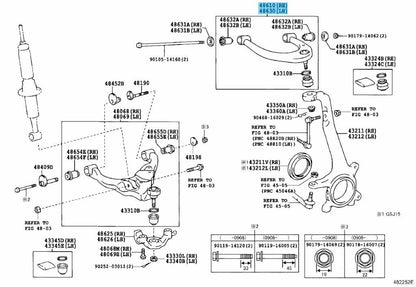 TOYOTA LEXUS Genuine Front Suspension Upper Arm Assy Right & Left Set OEM