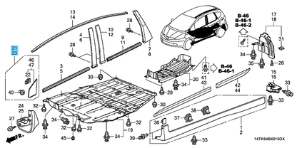 HONDA FIT GE# 09-11 Genuine Front Corner Pillar Garnish Assy RH & LH Set OEM