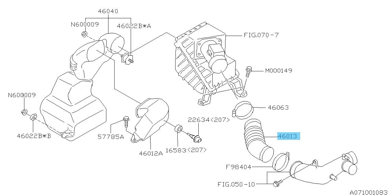 SUBARU IMPREZA WRX GC8 GF8 GM8 1996-2000 Genuine Air Intake Boot 46023AC030 OEM
