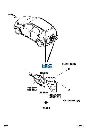 DAIHATSU TERIOS J200 J210 '06-08 Genuine Rear Combination Lamp LH 81560-B4010